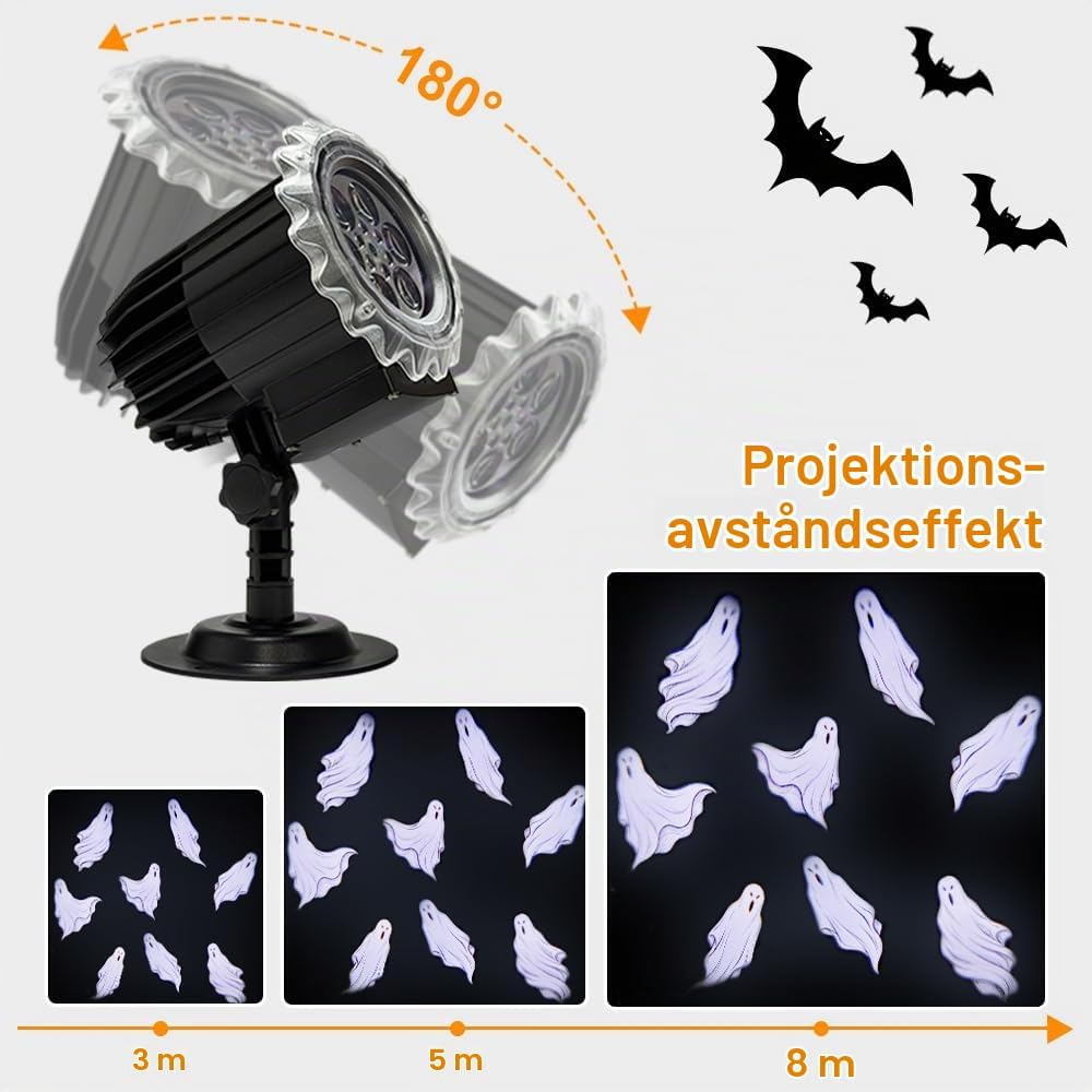 Halloween Outdoor Window Projector – Scary 3D Dynamic Light Decoration