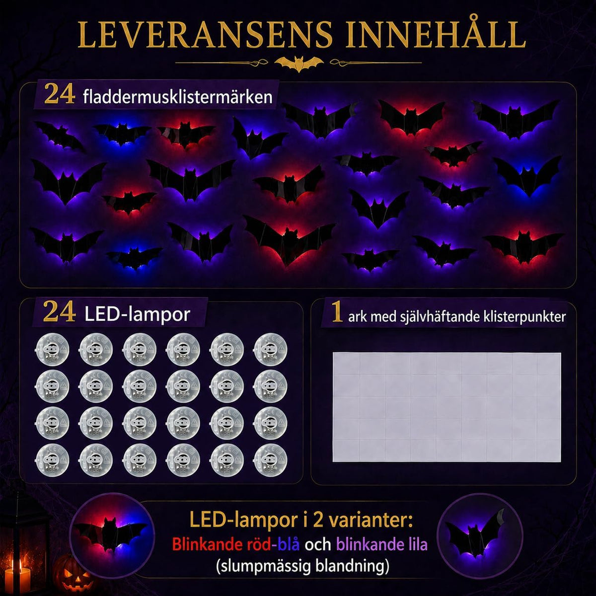 Halloween Dekoration Utomhus 24 lysande 3D-Fladdermöss för Dörr Och Fönster
