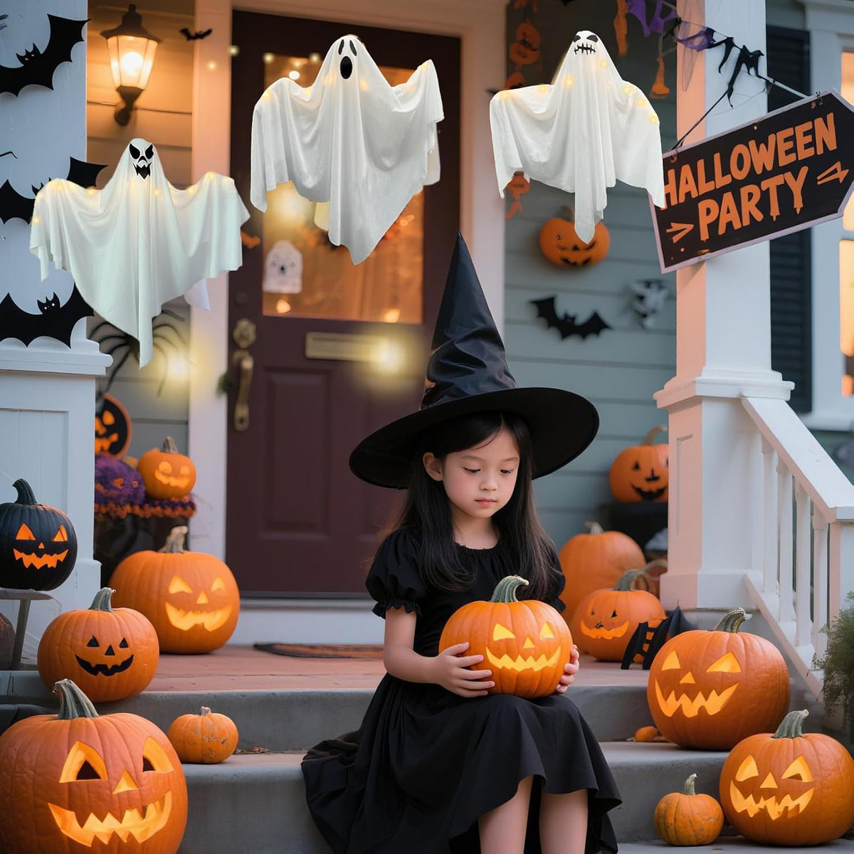 3 Pack Halloween Hanging Ghosts Decoration