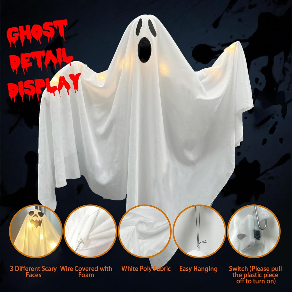3 stycken halloween hängande spöken