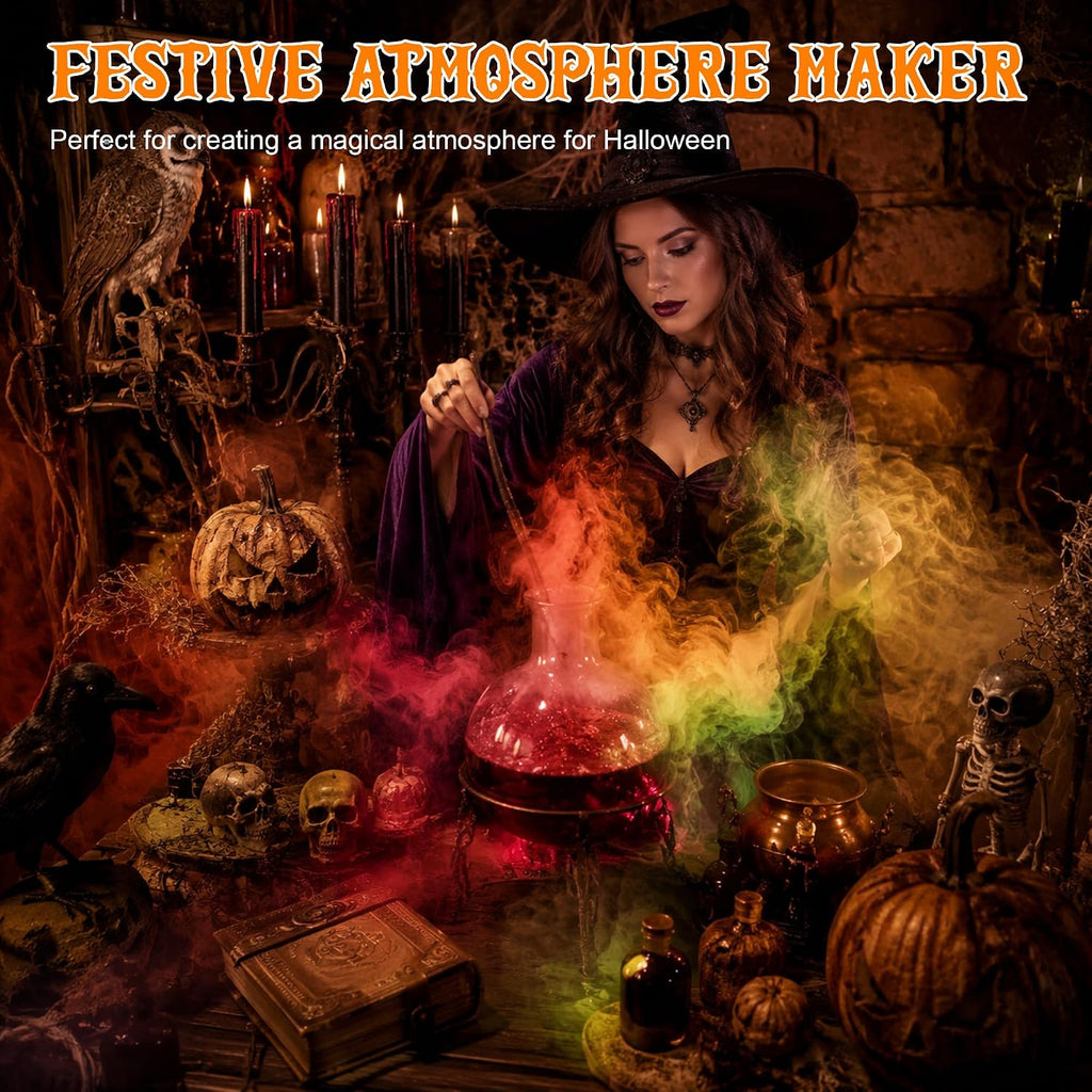 Mini Halloween Fog Machine with LED Lights – USB Ultrasonic Mist Maker